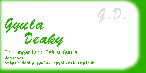 gyula deaky business card